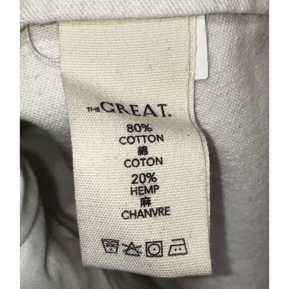 THE GREAT - The Sculpted Trouser Natural Hemp High Rise Wide Leg Cream Size 29 - Picture 10 of 11